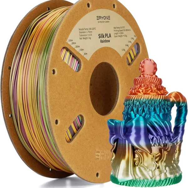 ERYONE Metal Silk Rainbow Filament for 3D Printers, 1kg Spool, 1.75mm Diameter