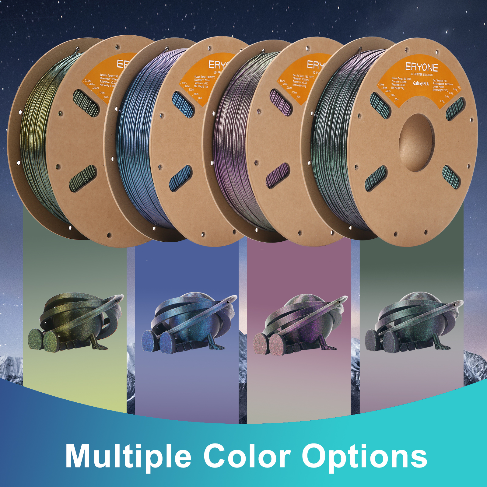 ERYONE Galaxy Glitter Filament for 3D Printers - Omega Nebula (Gold), 1kg Spool, 1.75mm Diameter - Image 6