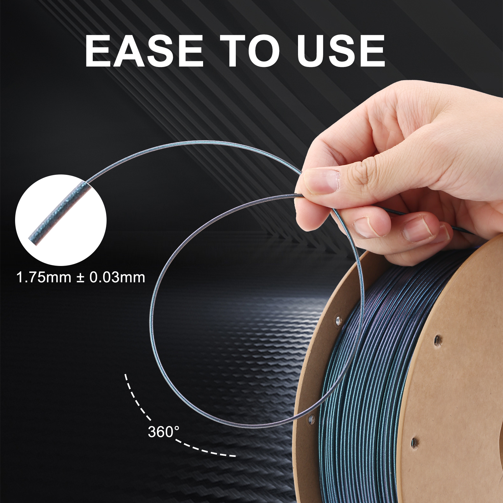 ERYONE Galaxy Glitter Filament for 3D Printers - Sirius Nebula (Blue), 1kg Spool, 1.75mm Diameter - Image 4